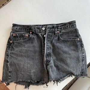 Washed Black Vintage Levi Denim Shorts